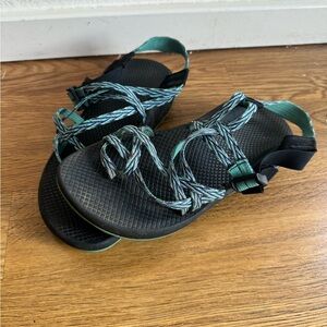 Chaco Black and Teal Sandals
